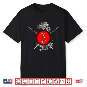 Yakuza Japanese Writing Sword Dragon Professional Graphic Shirt