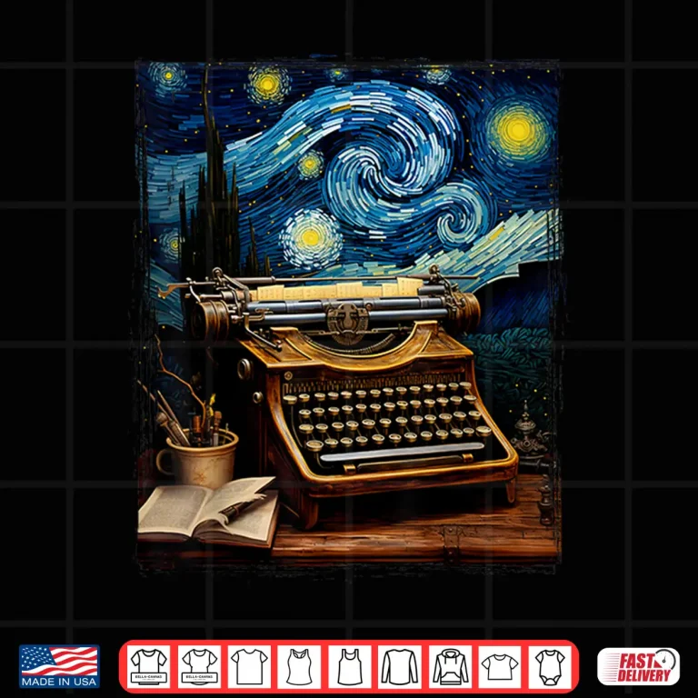 Design Typewriter Writers Editor Van Gogh Art Typewriter Writing Shirt