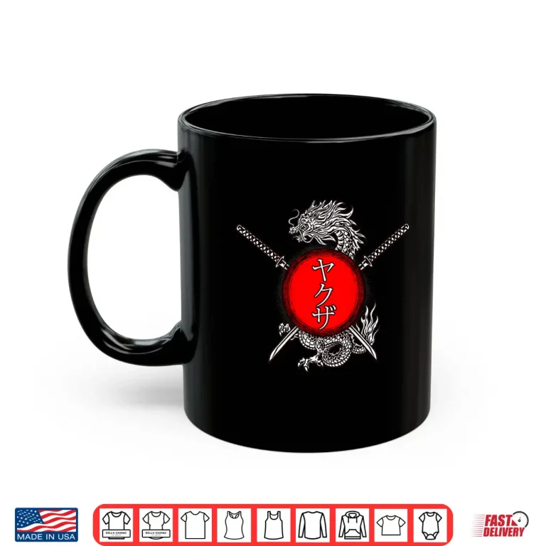 Mug Yakuza Japanese Writing Sword Dragon Professional Graphic Shirt