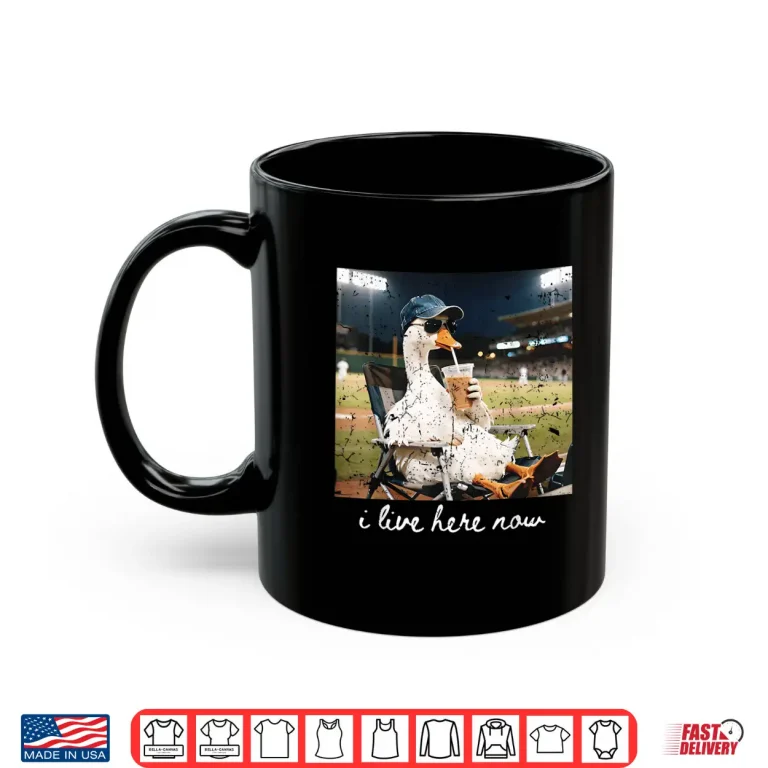 Mug Funny Goose Ballfield Baseball Field I Live Here Now Shirt