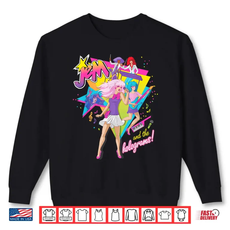 Sweatshirt Jem and The Holograms Full Band Rocking Out 80s Rock Retro Shirt