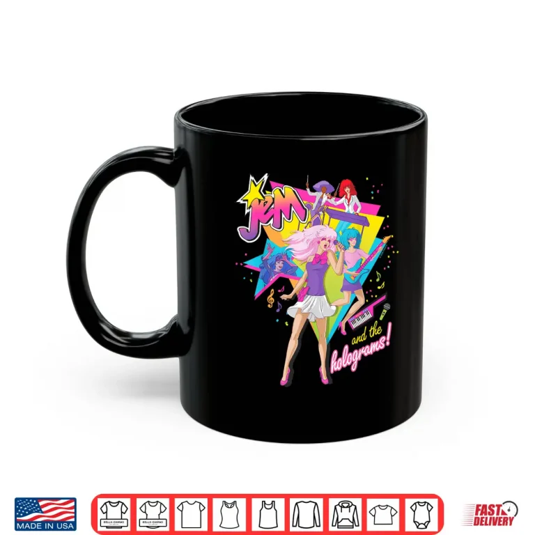 Mug Jem and The Holograms Full Band Rocking Out 80s Rock Retro Shirt