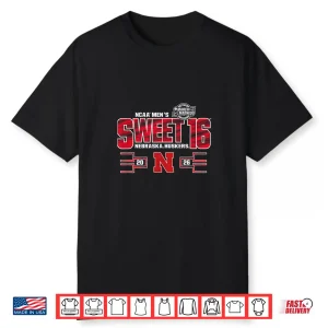 Nebraska Cornhuskers Sweet 16 2026 Men’S March Madness Black Shirt