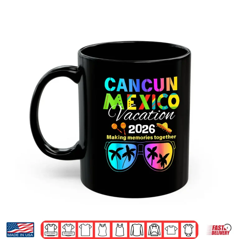 Mug Cancun Mexico Vacation Beach 2026 Trip Group Squad Colorful Shirt