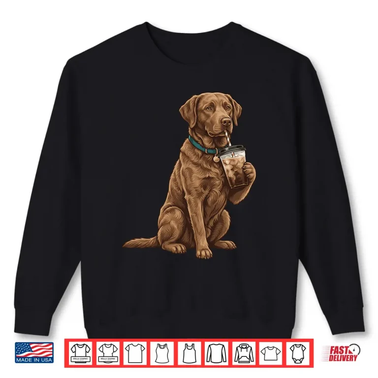 Sweatshirt Chesapeake Bay Retriever Iced Coffee Lover Funny Dog Shirt