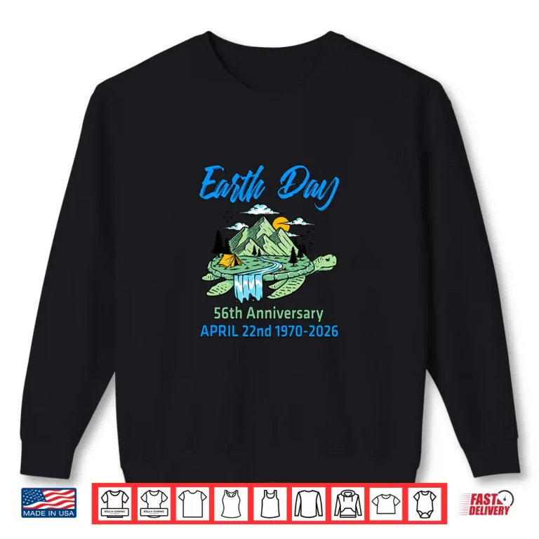 Sweatshirt Earth Day 2026 56th Anniversary Earth Day Turtle Shirt