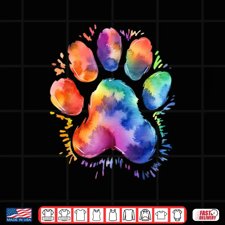 Design Dog Paw Tie Dye Cute Colorful Pet Owner Mom Dad Lover Shirt