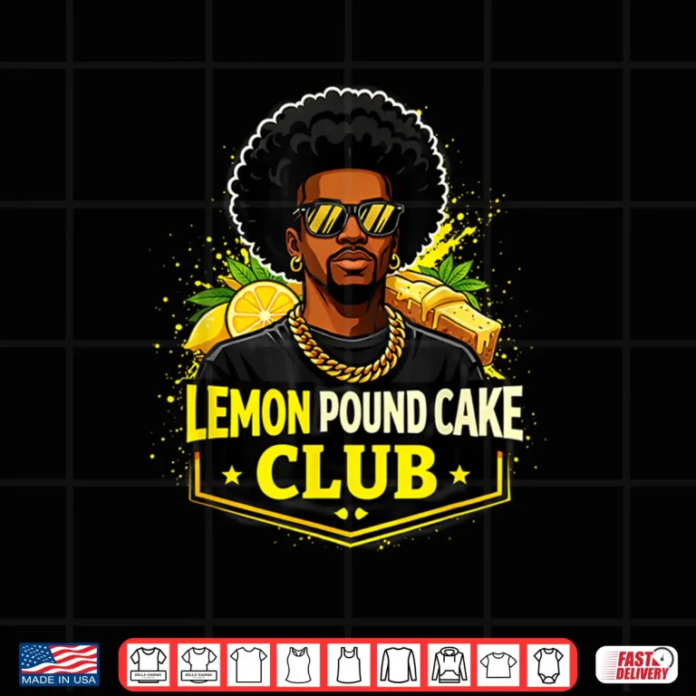 Design Lemon Pound Cake Club man with Afro and Sunglasses. Shirt