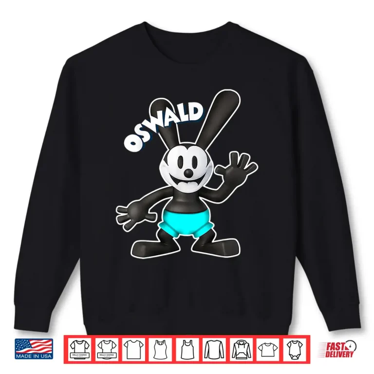 Sweatshirt Oswald Rabbit Vintage Cartoon 1927 Hello Blue Shorts Shirt