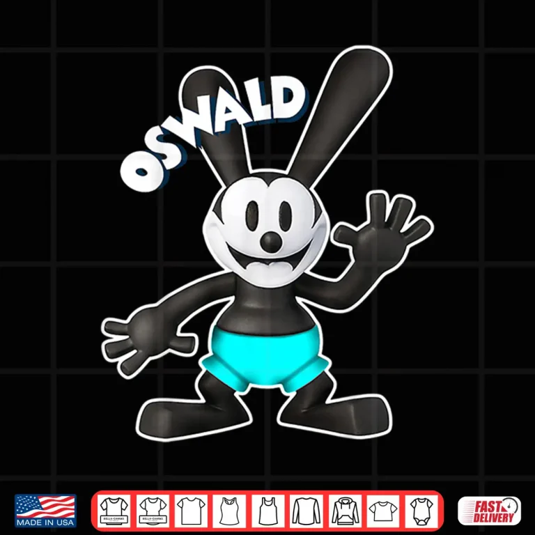 Design Oswald Rabbit Vintage Cartoon 1927 Hello Blue Shorts Shirt