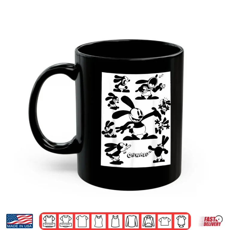 Mug Oswald Rabbit Vintage Cartoon Sketch Sheet 1927 Shirt