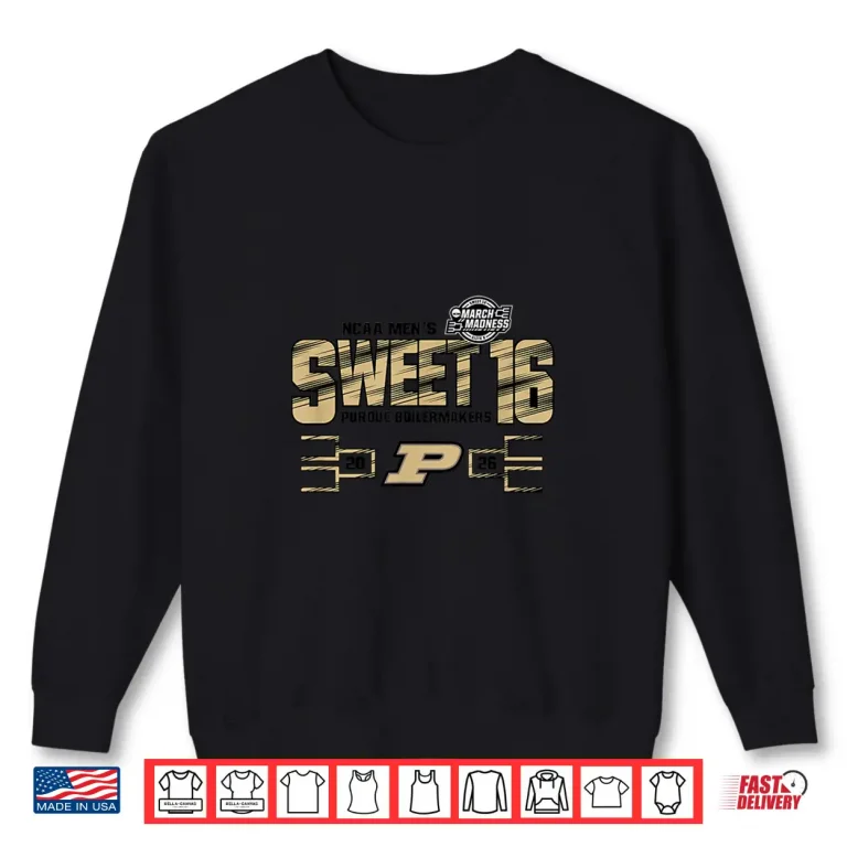Sweatshirt Purdue Boilermakers Sweet 16 2026 Mens March Madness Gray Shirt