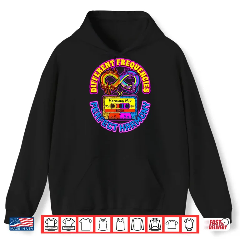 Hoodie Retro Different Frequencies Cassette Autism Awareness Design Shirt