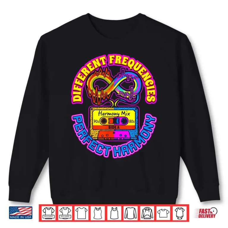 Sweatshirt Retro Different Frequencies Cassette Autism Awareness Design Shirt