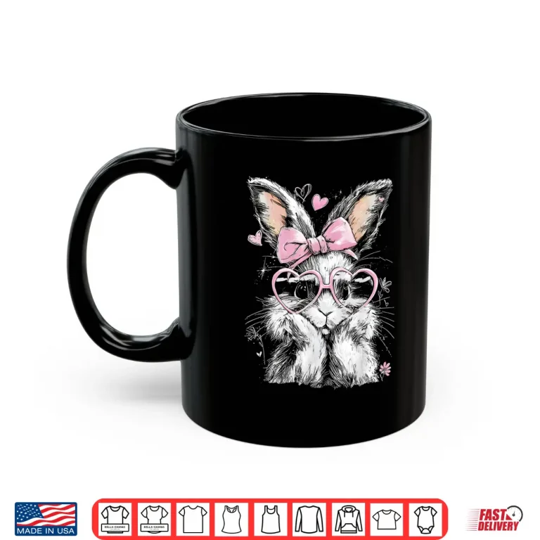Mug Cute Easter Bunny for Women Pink Rabbit Coquette Girly Shirt