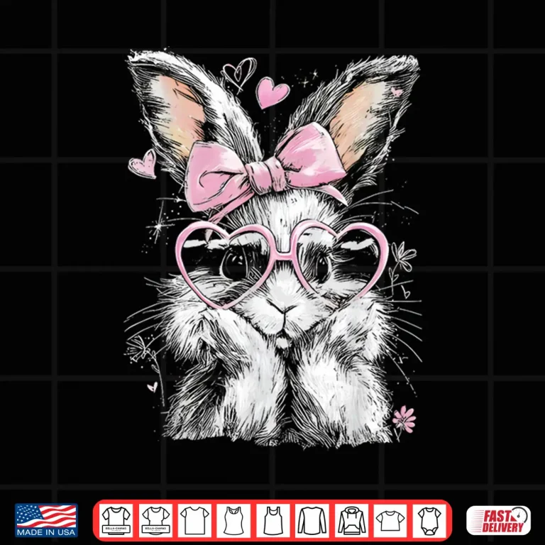 Design Cute Easter Bunny for Women Pink Rabbit Coquette Girly Shirt