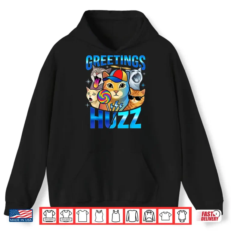 Hoodie Meme Greetings Huzz Funny Lollipop Cat Boys Girls Kids Shirt