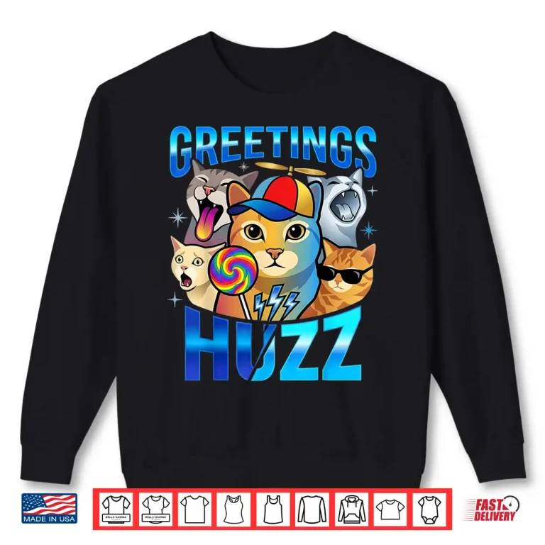 Sweatshirt Meme Greetings Huzz Funny Lollipop Cat Boys Girls Kids Shirt