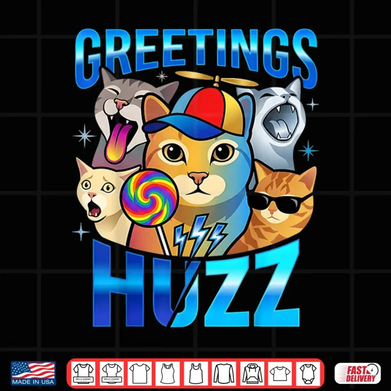 Design Meme Greetings Huzz Funny Lollipop Cat Boys Girls Kids Shirt