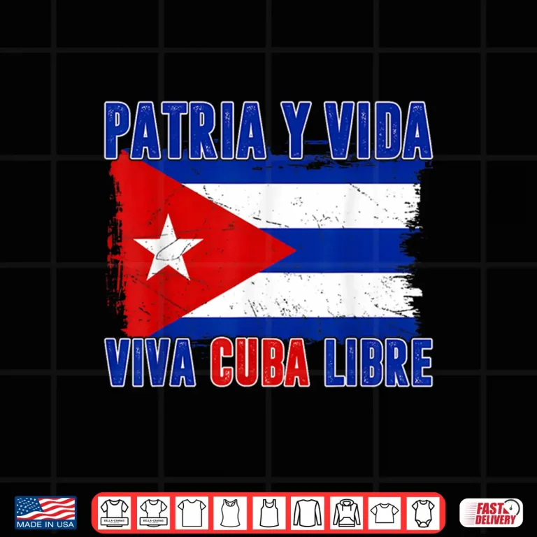 Design Retro Patria Y Vida Cuba Libertad Freedom Patriotic Slogan Shirt