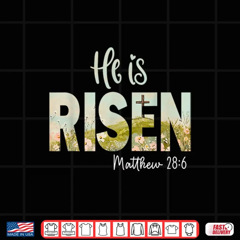 Design He is Risen Easter Cross Jesus Christian Religious Men Women Shirt