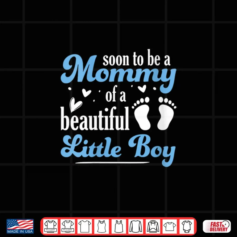 Design Womens Mom to Be Little Boy Pregnancy Announcement Shirt