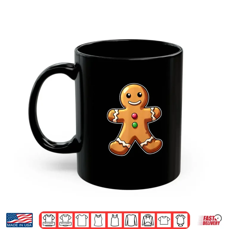 Mug Gingerbread Man Shirt Christmas Cookie Baking Holiday Tee Shirt