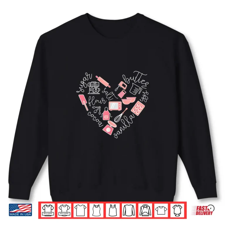 Sweatshirt Love Baking Tools For Bakers Gift Women Cute Pink Shirt