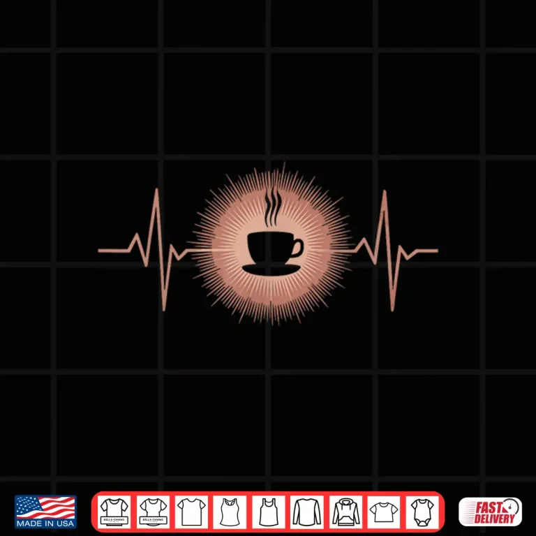 Design Coffee Cup Heartbeat Coffee Lover Shirt