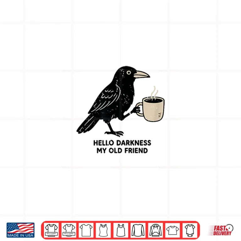 Design Raven Crow Coffee funny hello darkness Shirt