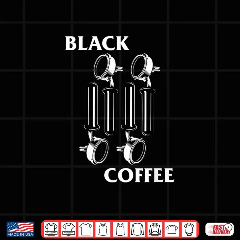 Design Retro Punk Rock Flag Espresso Black Coffee Lover Shirt