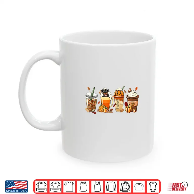 Mug Rottweiler Lover Pumpkin Spice Fall Coffee Thanksgiving Shirt