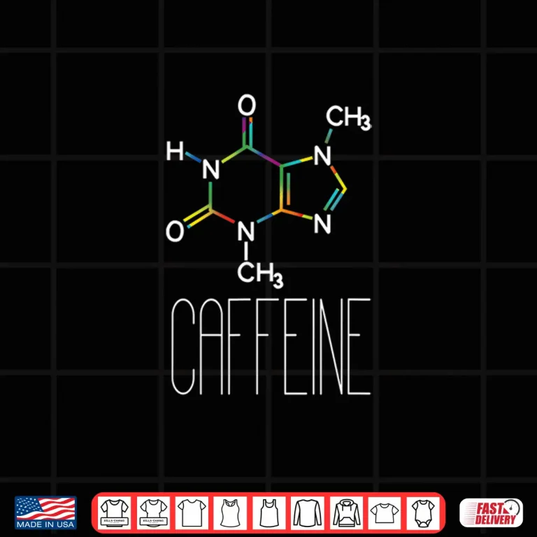 Design Caffeine Molecule Coffee Shirt Coffee Lover Chemistry Gift Shirt