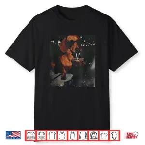 Funny Dachshund Drinking Iced Coffee Lover Dog Meme Humor Shirt