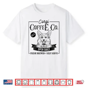 Retro Pembroke Welsh Corgi Coffee Funny Dog Mom Coffee Lover Shirt