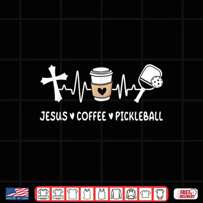 Design Jesus Coffee Pickleball Lover Christian Pickleball Player Shirt