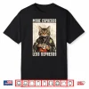 More Espresso Less Depresso Funny Coffee Cat Vintage Poster Shirt