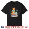 Cat Reading Book Lover Coffee Books Teacher Librarian Cat Shirt