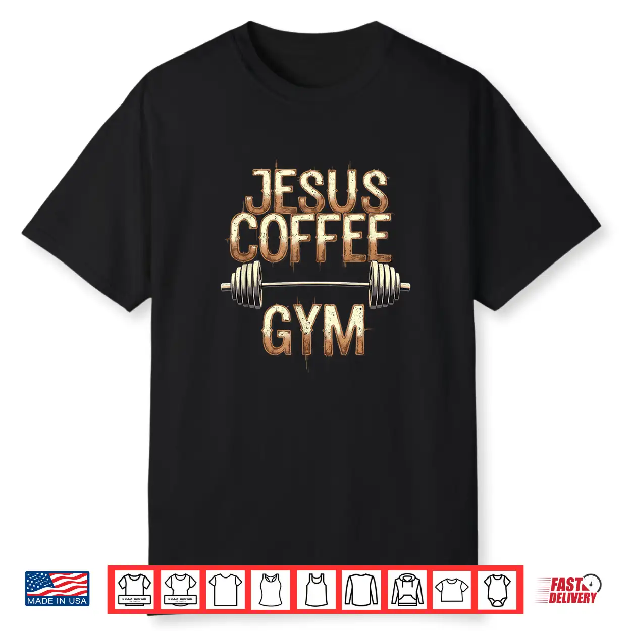 Christian Weightlifting Fitness Jesus Coffee Gym Shirt Christian Weightlifting Fitness Jesus Coffee Gym Shirt