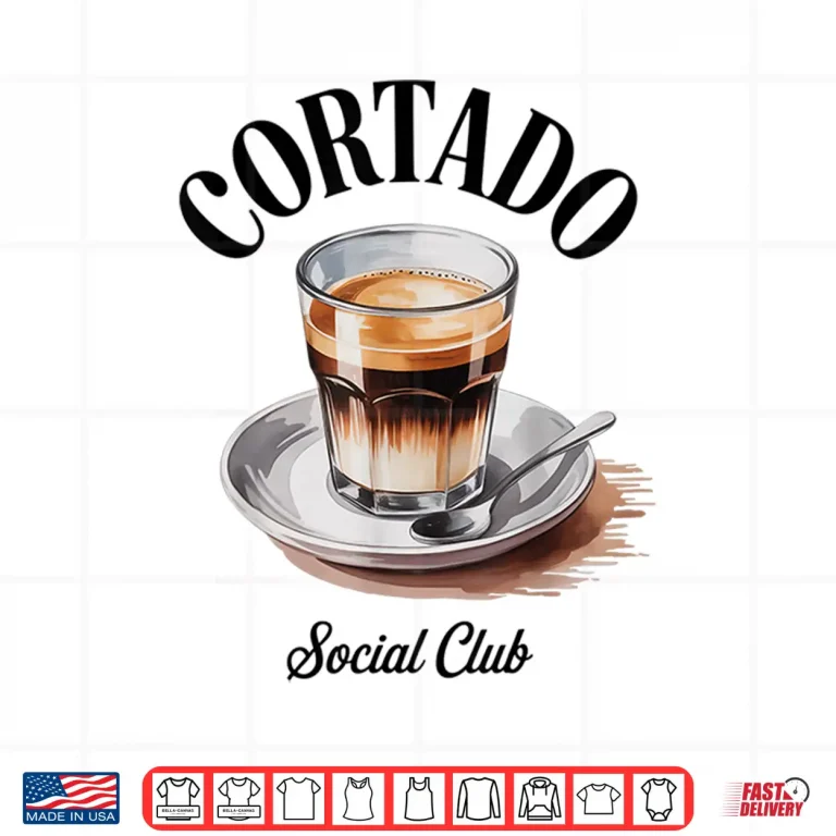Design Cortado Social Club Coffee Lover Retro Watercolor Shirt