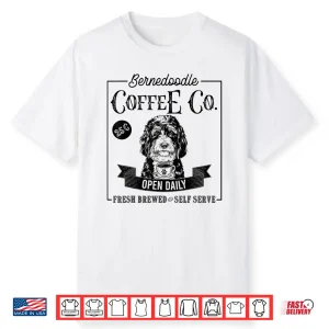 Retro Bernedoodle Coffee Funny Dog Mom Coffee Lover Shirt