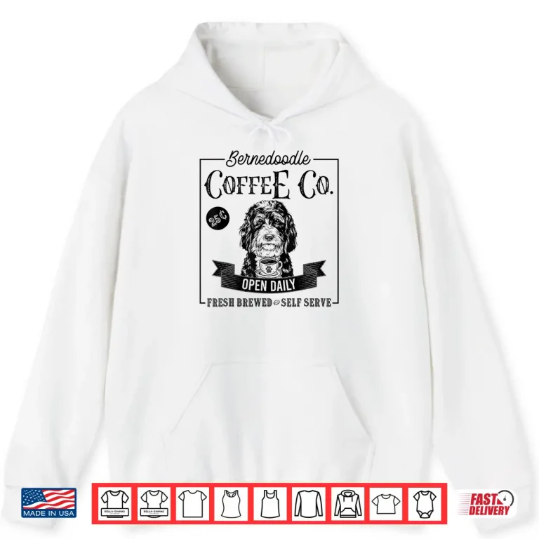 Hoodie Retro Bernedoodle Coffee Funny Dog Mom Coffee Lover Shirt