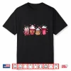 Valentines Day Coffee Lover Cups Latte Iced Cream Women Girl Shirt