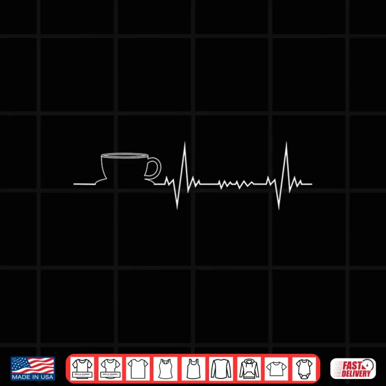 Design Cup Of Coffee Lover Frequency Of Heartbeat Graphic Shirt