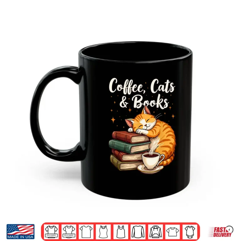 Mug Professional Identity Coffee Cats and Books Lover Modern Shirt