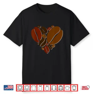Professional Minimalist Aesthetic Coffee Bean Heart Modern Graphic Shirt