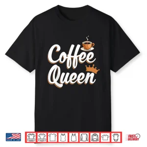 Professional Minimalist Coffee Queen Caffeine Humor Modern Shirt