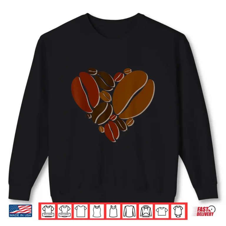 Sweatshirt Professional Minimalist Aesthetic Coffee Bean Heart Modern Graphic Shirt