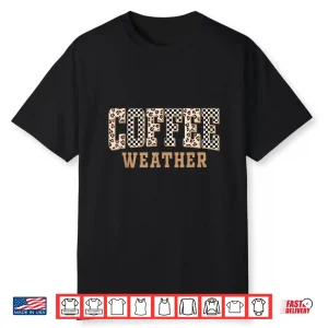 Retro Coffee Weather Cozy Fall Checkered Coffee Lover Shirt