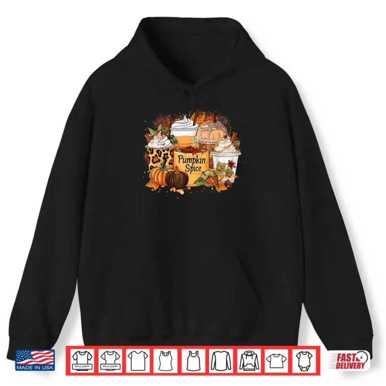 Hoodie Pumpkin Spice Season Latte Coffee Lover Fall Shirt